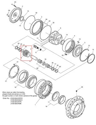 SOLAR 280LC-III Parti di cambio SOLAR 290LC-V SOLAR 300LC-V 2101-1019G SOLAR 300LC-V GEAR PLANETARY